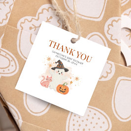 Etiquetas Para Recuerdos Little Boo Halloween Calabaza Baby Shower Square
