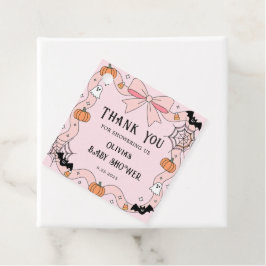 Etiquetas Para Recuerdos Little Boo Halloween Coquette Pink Baby Shower