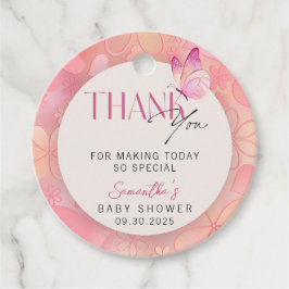 Etiquetas Para Recuerdos Little Butterfly on the Way Baby Shower Gracias