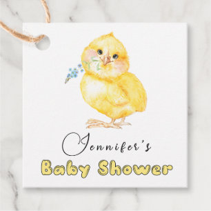 Etiquetas Para Recuerdos Little Chick Floral Baby Shower