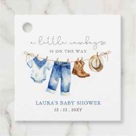 Etiquetas Para Recuerdos Little Cowboy Boy Baby Shower