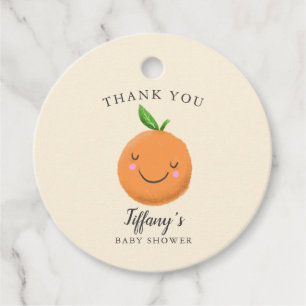 Etiquetas Para Recuerdos Little Cutie Baby Shower Yellow Clementine