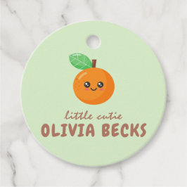 Etiquetas Para Recuerdos Little Cutie Naranja Baby Shower