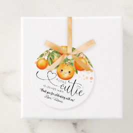 Etiquetas Para Recuerdos Little Cutie Naranja Citrus Baby Shower