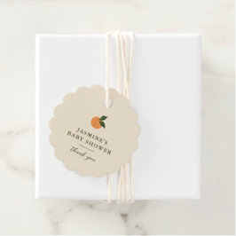 Etiquetas Para Recuerdos Little Cutie Naranja Citrus Baby Shower