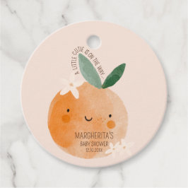 Etiquetas Para Recuerdos Little Cutie Naranja Citrus Botanus Baby Shower
