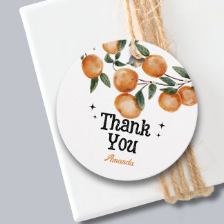 Etiquetas Para Recuerdos Little Cutie Naranja Citrus Gracias