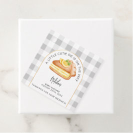 Etiquetas Para Recuerdos Little Cutie Pie Gray Gingham Plaid Baby Shower