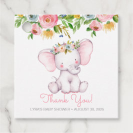 Etiquetas Para Recuerdos Little Elephant Floral Baby Shower Gracias
