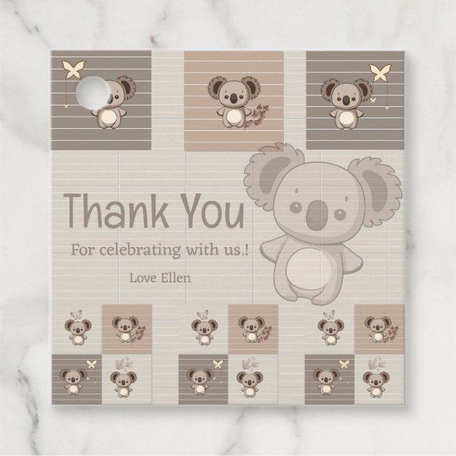 Etiquetas Para Recuerdos Little Koala Bliss (Anverso)