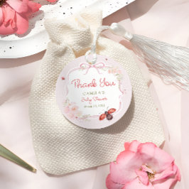 Etiquetas Para Recuerdos Little Love Bug Bloom Pink Baby Shower Thank you
