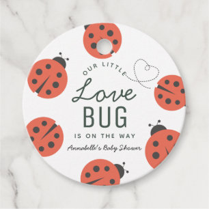 Etiquetas Para Recuerdos Little Love Bug Ladybug Baby Shower Gracias