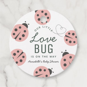 Etiquetas Para Recuerdos Little Love Bug Pink Ladybug Baby Shower Gracias