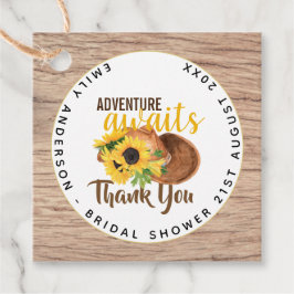 Etiquetas Para Recuerdos Lluvia de aventuras Girasoles Rústicos Despedida d