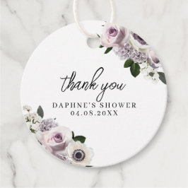 Etiquetas Para Recuerdos Lluvia de Novia con Anémonas Blancas Moody y Flora