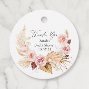 Etiquetas Para Recuerdos Lluvia de pampas boho floral acuarela despedida de