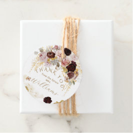 Etiquetas Para Recuerdos Lluvia de regalos para novia floral dorada de flor