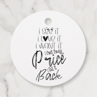 Etiquetas Para Recuerdos Lo Quiero, Chequeo El Precio, Lo Devuelvo, Negro