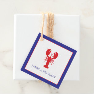 Etiquetas Para Recuerdos Lobster Rojo Azul Blanco NOMBRE Perrito Diversión