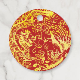 Etiquetas Para Recuerdos Logo de Dragon phoenix Chinese boda