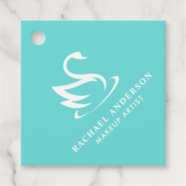 Etiquetas Para Recuerdos Logo de Robin Egg Blue Swan con nombre