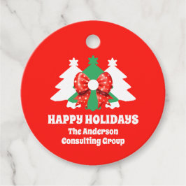 Etiquetas Para Recuerdos Logotipo comercial editable Happy Holidays Corpora