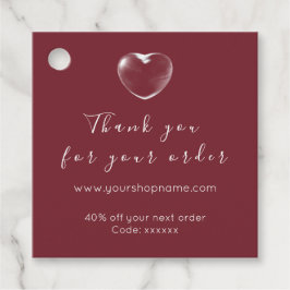 Etiquetas Para Recuerdos Logotipo de código de descuento Corazón de oro Gra