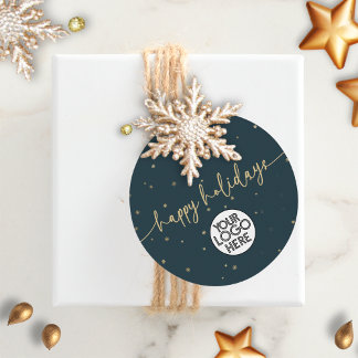 Etiquetas Para Recuerdos Logotipo de negocios de vacaciones felices Minimal