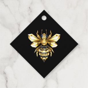 Etiquetas Para Recuerdos Logotipo de Relieve metalizado dorado falso poligo