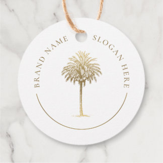 Etiquetas Para Recuerdos Logotipo del árbol de palma dorado