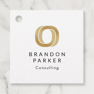 Etiquetas Para Recuerdos Logotipo profesional simple de oro en negro
