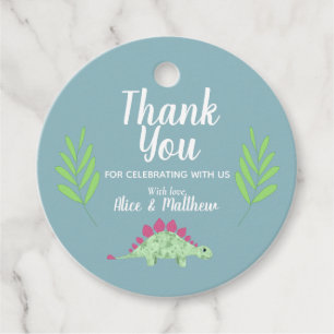 Etiquetas Para Recuerdos Los chicos cute Blue Dinosaur Baby Shower