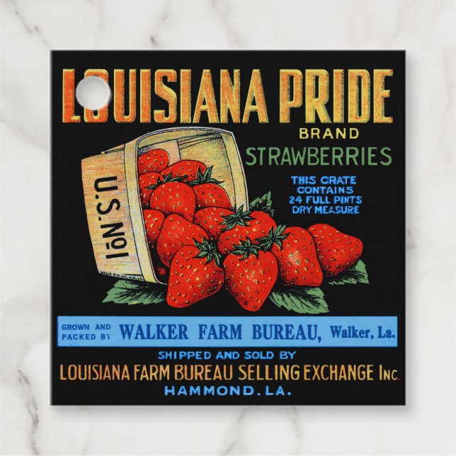Etiquetas Para Recuerdos Louisiana Pride Strawberries (Anverso)