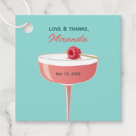Etiquetas Para Recuerdos Love and Thanks Custom Gift Tag with Cocktail