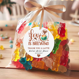 Etiquetas Para Recuerdos Love Is Brewing Bridal Shower Terracotta Coffee 