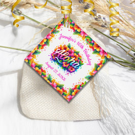Etiquetas Para Recuerdos Luau de Cumpleaños Hawaiano Tropical Aloha