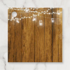 Etiquetas Para Recuerdos Luces Rústicas de Grano de Madera y Cuerdas
