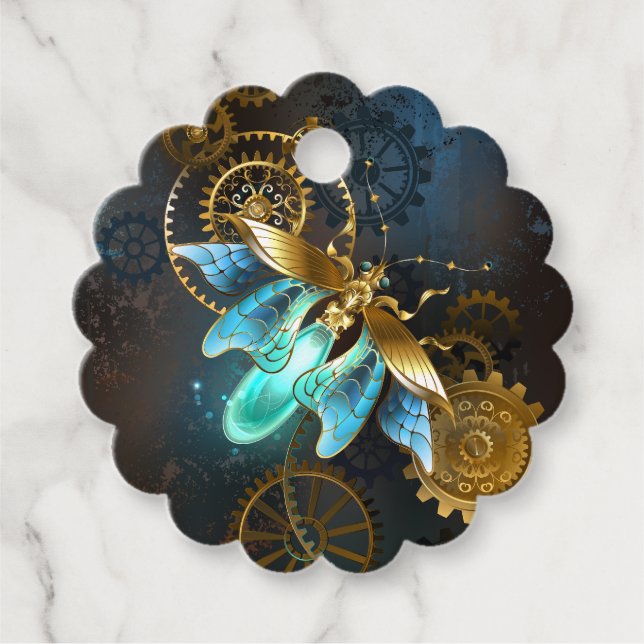 Etiquetas Para Recuerdos Luciérnaga de Steampunk (Anverso)