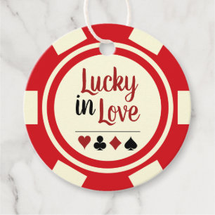 Etiquetas Para Recuerdos Lucky In Love Red Poker Chip Las Vegas Boda