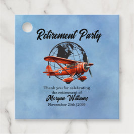 Etiquetas Para Recuerdos Lugares de avión de viaje del Fiesta de Jubilación