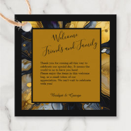 Etiquetas Para Recuerdos lujoso boda de mármol de ágata de oro negro