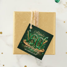 Lujoso Estilo Esmeralda Verde Oro 60 Cumpleaños