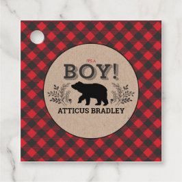 Etiquetas Para Recuerdos Lumberjack Bear Baby Boy Kraft Favags