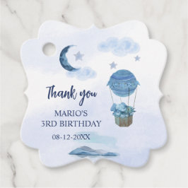 Etiquetas Para Recuerdos Luna azul niño de cumpleaños pequeño elefante