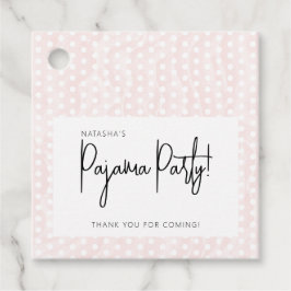 Etiquetas Para Recuerdos Lunares de la polka de la fiesta de pijamas Rosa s