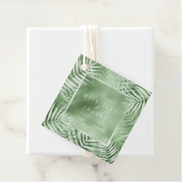 Etiquetas Para Recuerdos Lush Palm Leaf Boda Gracias Moss Green ID956