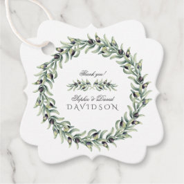 Etiquetas Para Recuerdos Lush Watercolor Olive Brands Wreath Boda