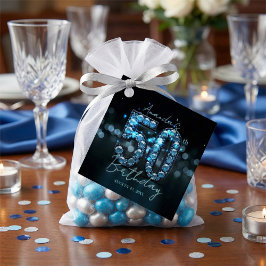 Etiquetas Para Recuerdos Luxury Sapphire Blue Gems 50th Birthday