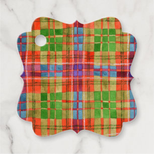 Etiquetas Para Recuerdos MAC RAE TARTAN Fancy Square Tags de regalo