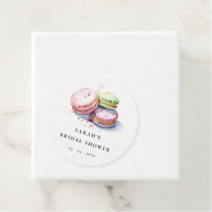 Etiquetas Para Recuerdos Macarons Franceses Acuarela Pastelería Despedida d